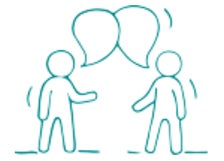 Two people chatting with each other