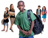 Group of school children