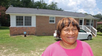 lady outside home